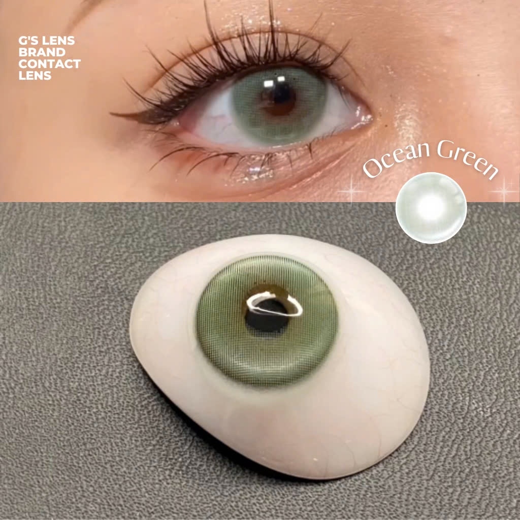 Kính áp tròng 6 tháng OCEAN GREEN màu xanh lá sáng tây giãn tròng nhỏ GTRENDY - MCK1