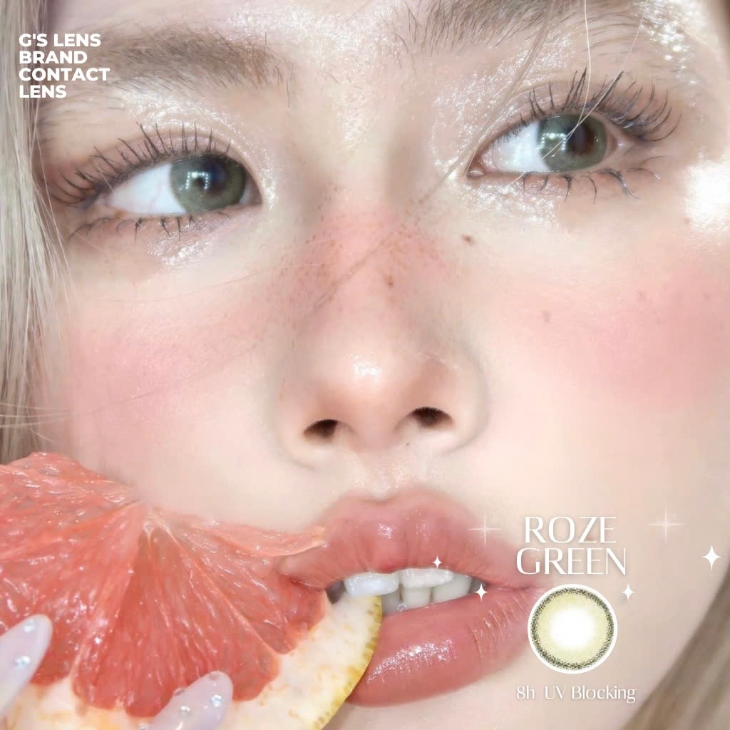 Kính áp tròng 6 tháng ROZE GREEN màu xanh lá tự nhiên giãn tròng nhỏ GTRENDY - MC38