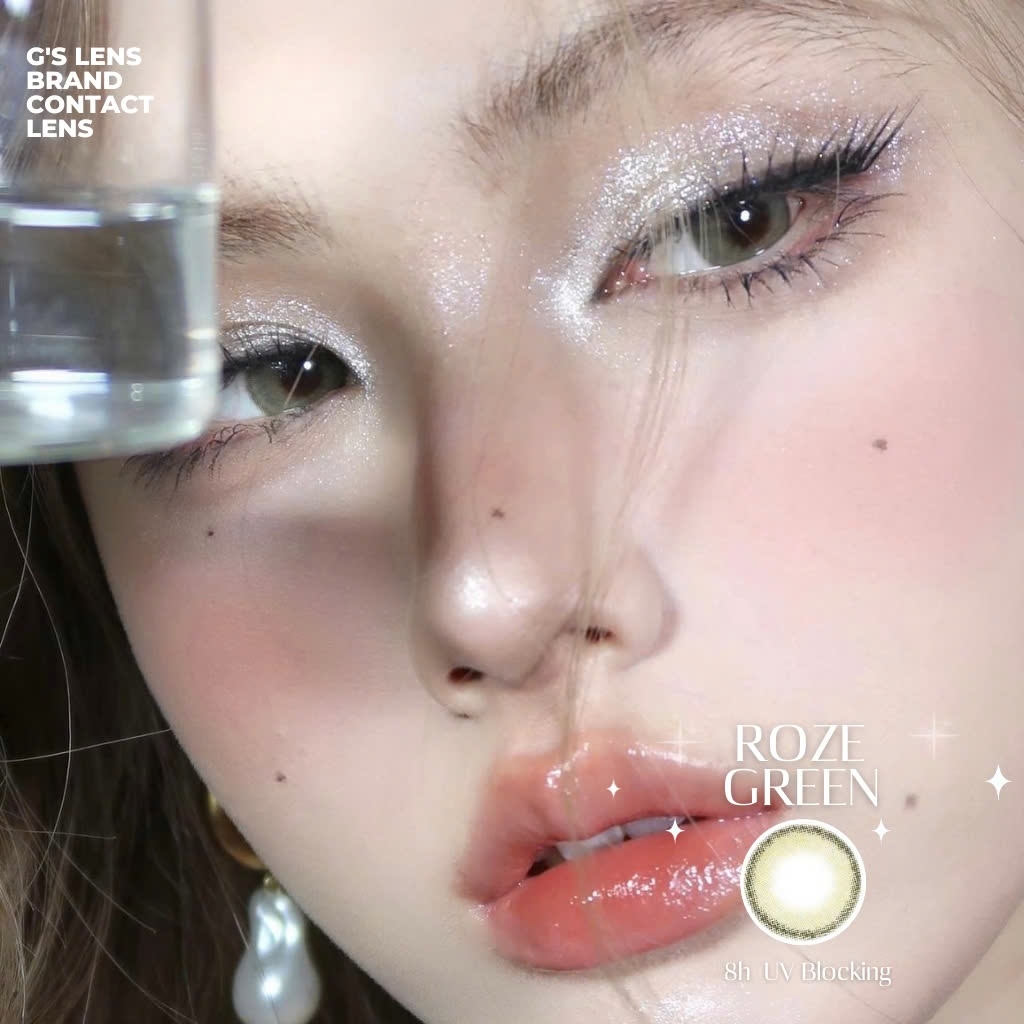Kính áp tròng 6 tháng ROZE GREEN màu xanh lá tự nhiên giãn tròng nhỏ GTRENDY - MC38