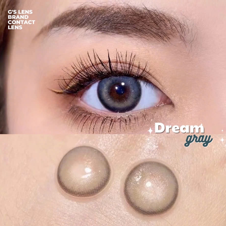 Kính áp tròng 6 tháng DREAM GRAY màu xám sáng tây giãn tròng nhỏ GTRENDY -