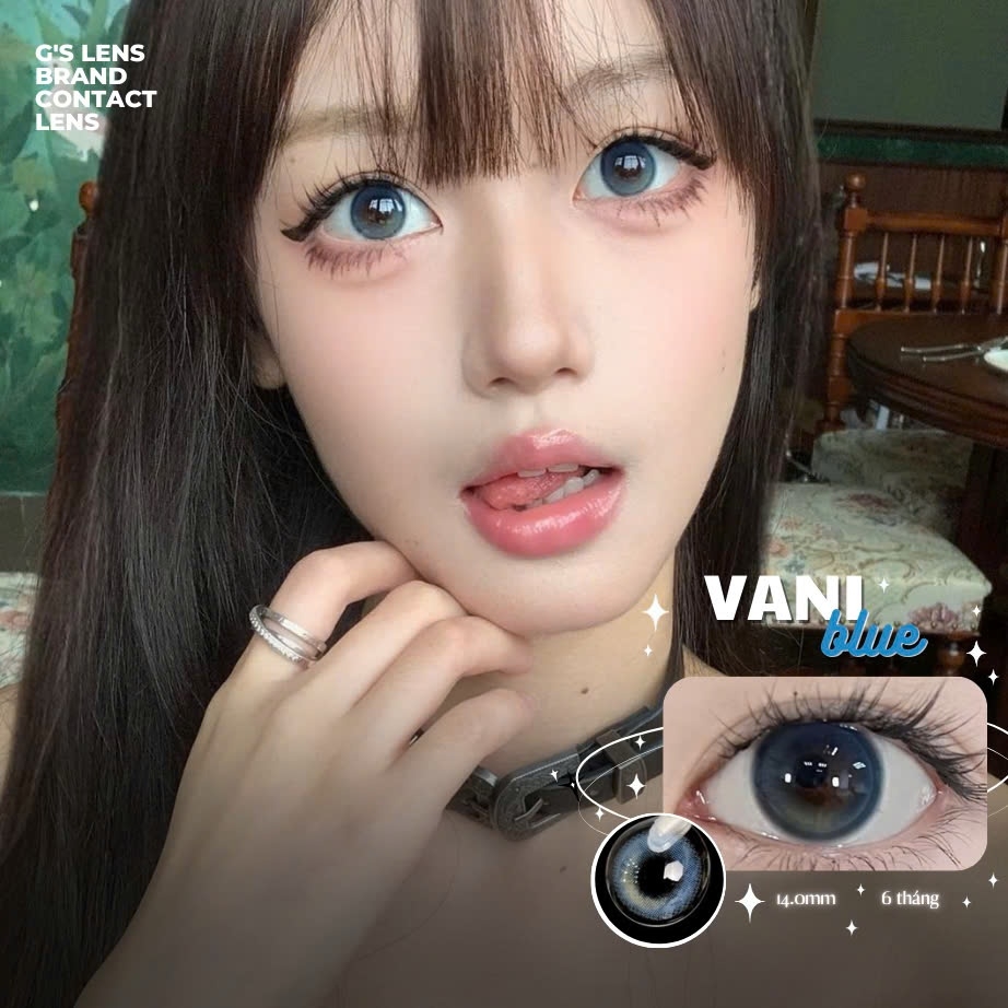 Kính áp tròng 6 tháng VANI BLUE màu xanh sáng tây giãn tròng nhỏ GTRENDY - MC38