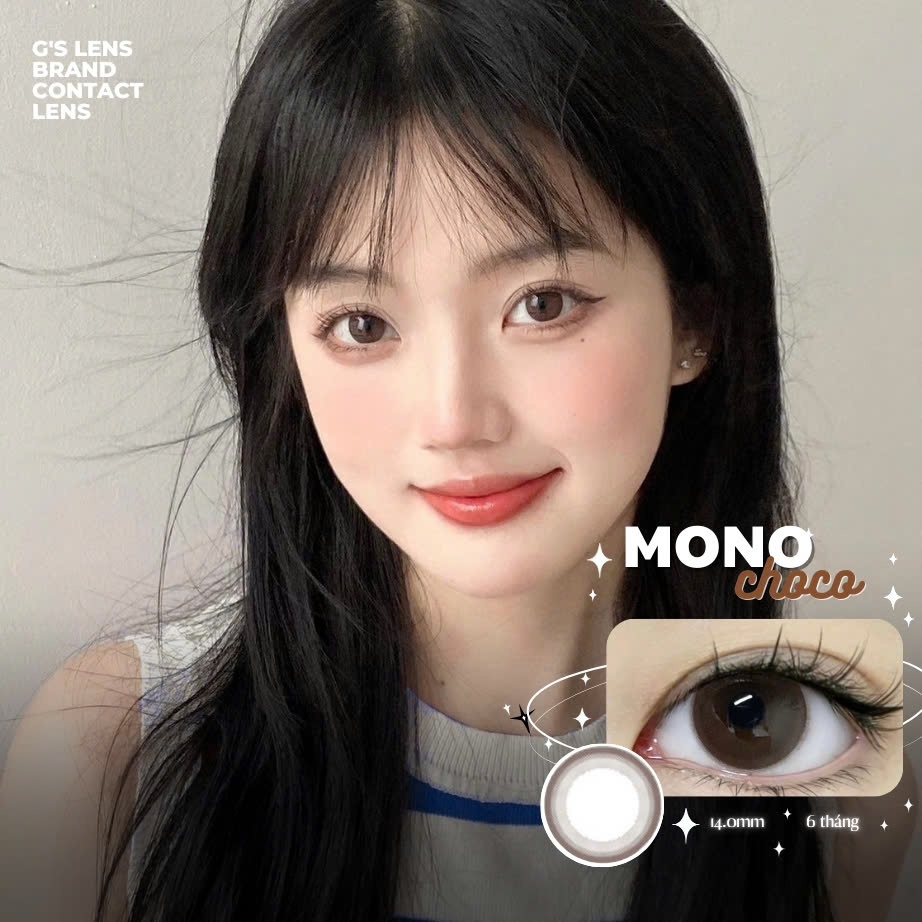 Kính áp tròng 6 tháng MONO CHOCO màu choco tự nhiên giãn tròng nhỏ GTRENDY - MC38