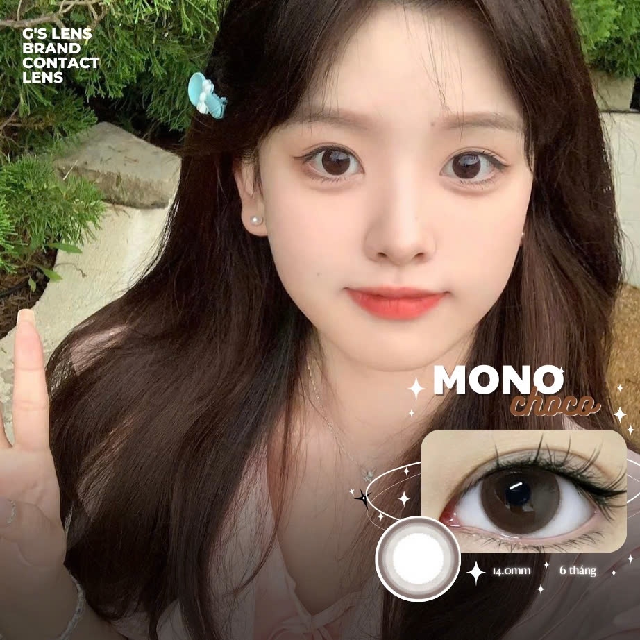 Kính áp tròng 6 tháng MONO CHOCO màu choco tự nhiên giãn tròng nhỏ GTRENDY - MC38
