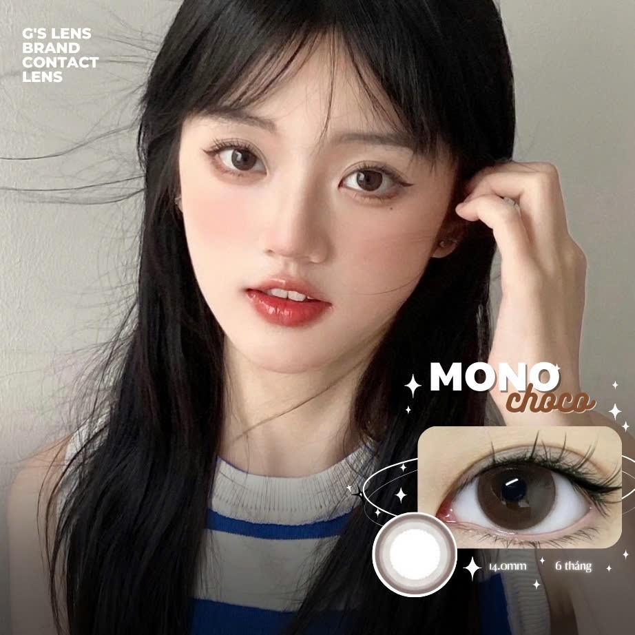 Kính áp tròng 6 tháng MONO CHOCO màu choco tự nhiên giãn tròng nhỏ GTRENDY - MC38