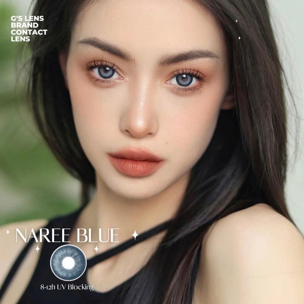 Kính áp tròng 6 tháng NAREE BLUE màu xanh dương sáng tây giãn tròng vừa GTRENDY - AL Color 38
