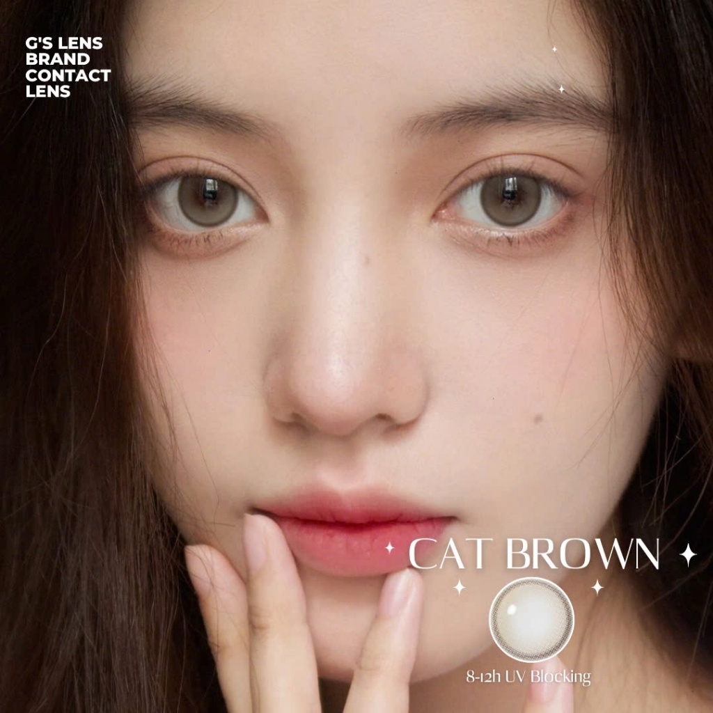 Kính áp tròng 6 tháng CAT DIAMOND BROWN màu nâu tự nhiên giãn tròng nhỏ GTRENDY -