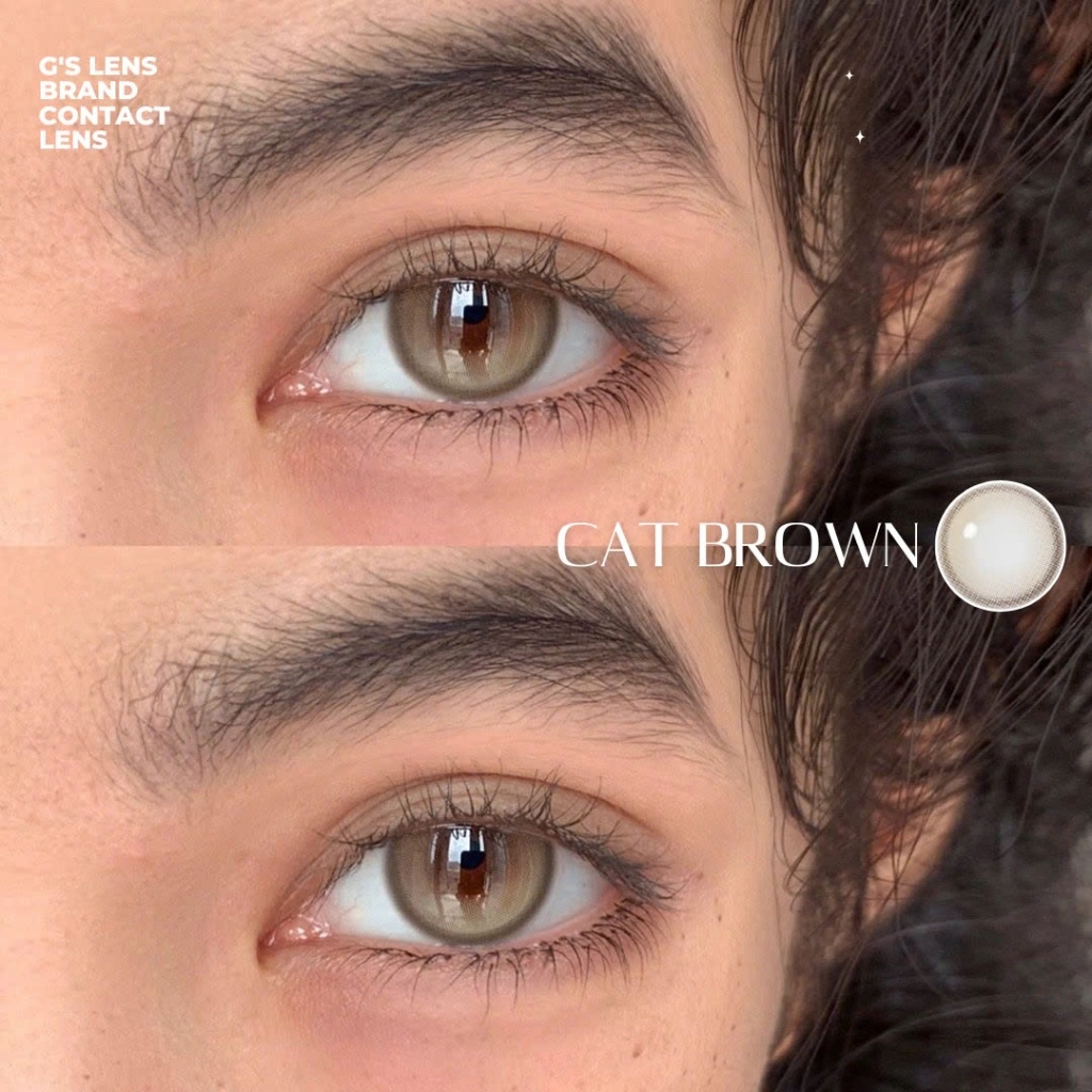 Kính áp tròng 6 tháng CAT DIAMOND BROWN màu nâu tự nhiên giãn tròng nhỏ GTRENDY -