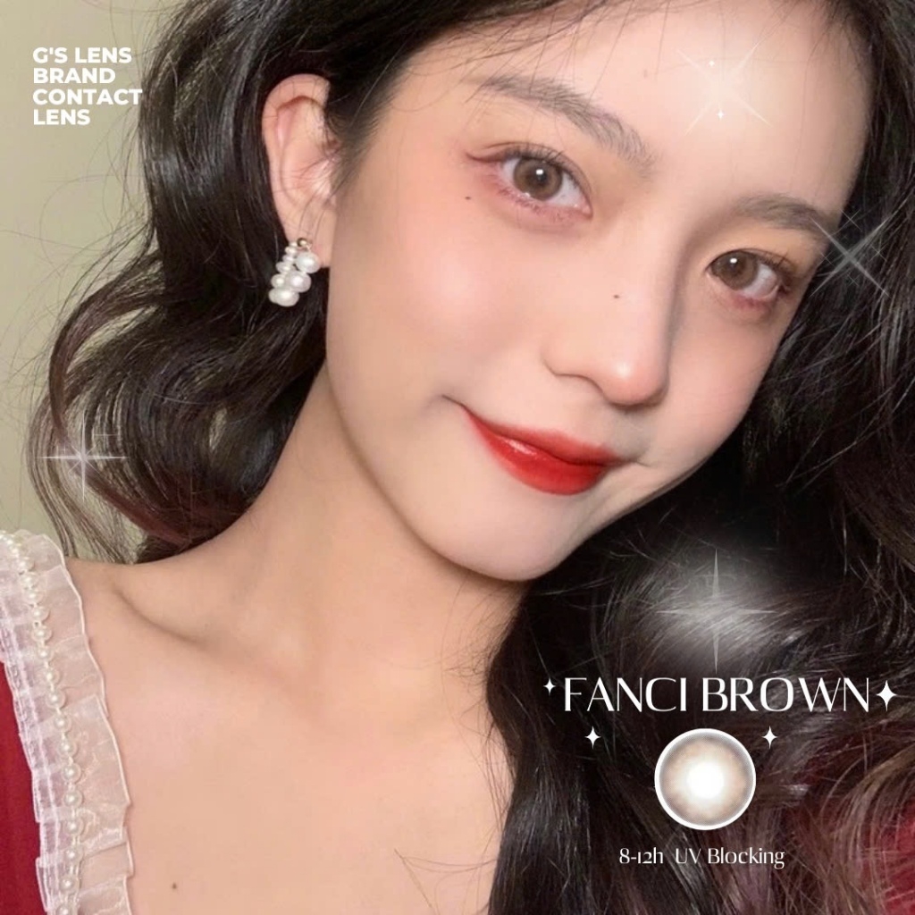 Kính áp tròng 6 tháng FANCI BROWN màu nâu nhũ sáng tây không giãn tròng GTRENDY - MC38