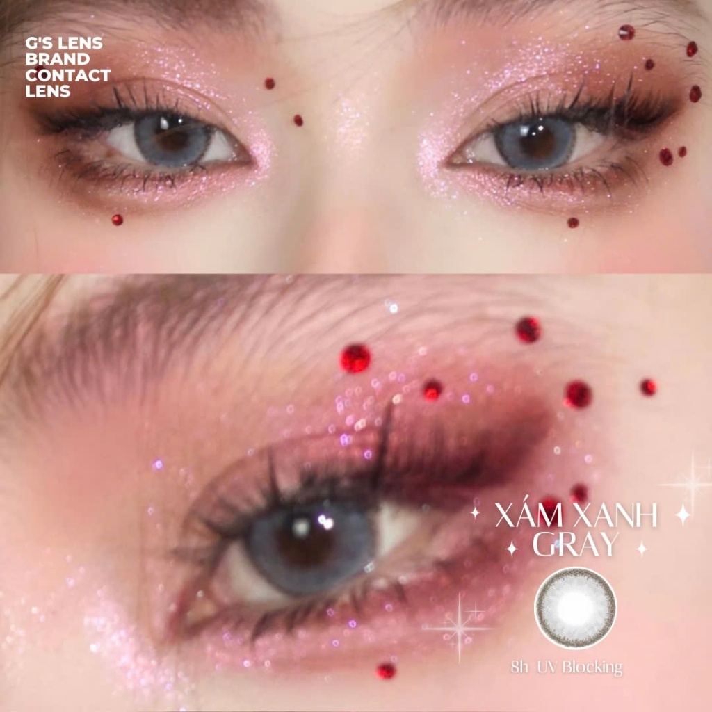 Kính áp tròng 6 tháng SKIN GRAY màu xám xanh tự nhiên giãn tròng nhỏ GTRENDY - MC38