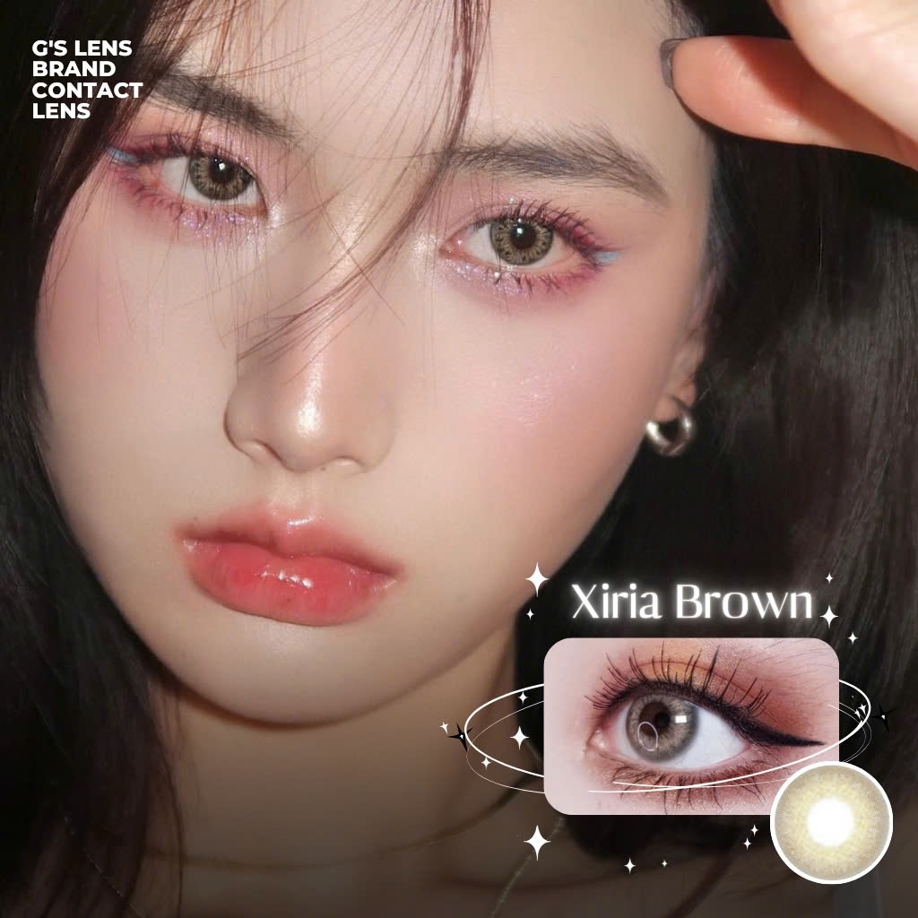 Kính áp tròng 6 tháng XIRIA BROWN màu nâu sáng tây giãn tròng nhỏ GTRENDY - MC38