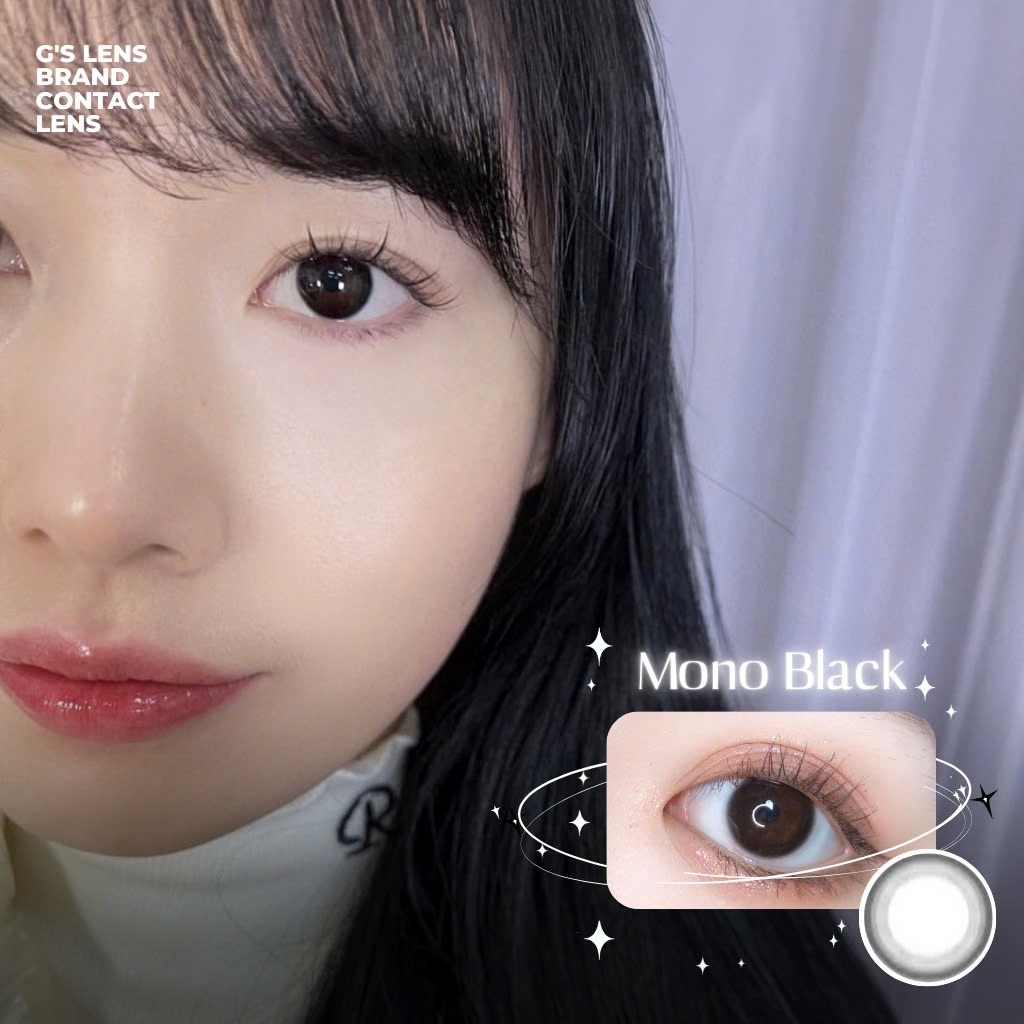 Kính áp tròng 6 tháng MONO BLACK màu đen tự nhiên giãn tròng nhẹ GTRENDY - MC38