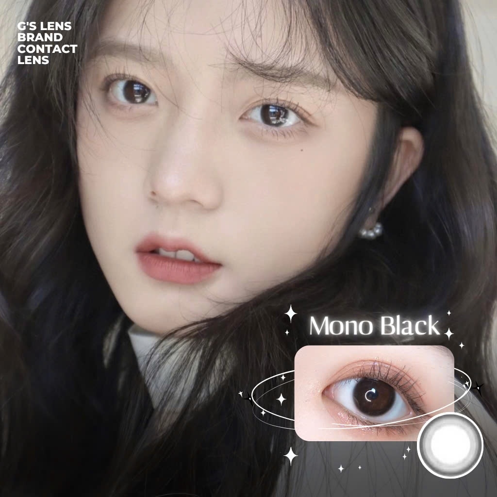 Kính áp tròng 6 tháng MONO BLACK màu đen tự nhiên giãn tròng nhẹ GTRENDY - MC38