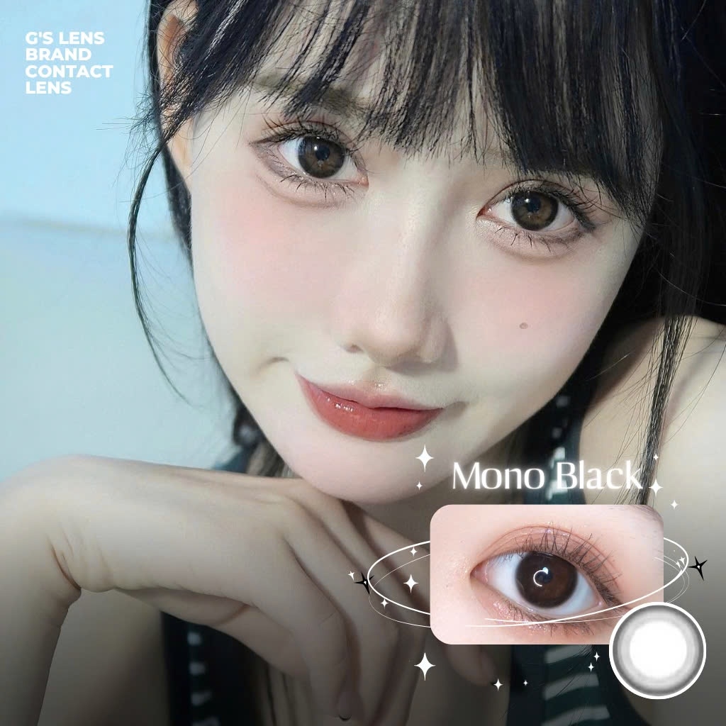 Kính áp tròng 6 tháng MONO BLACK màu đen tự nhiên giãn tròng nhẹ GTRENDY - MC38