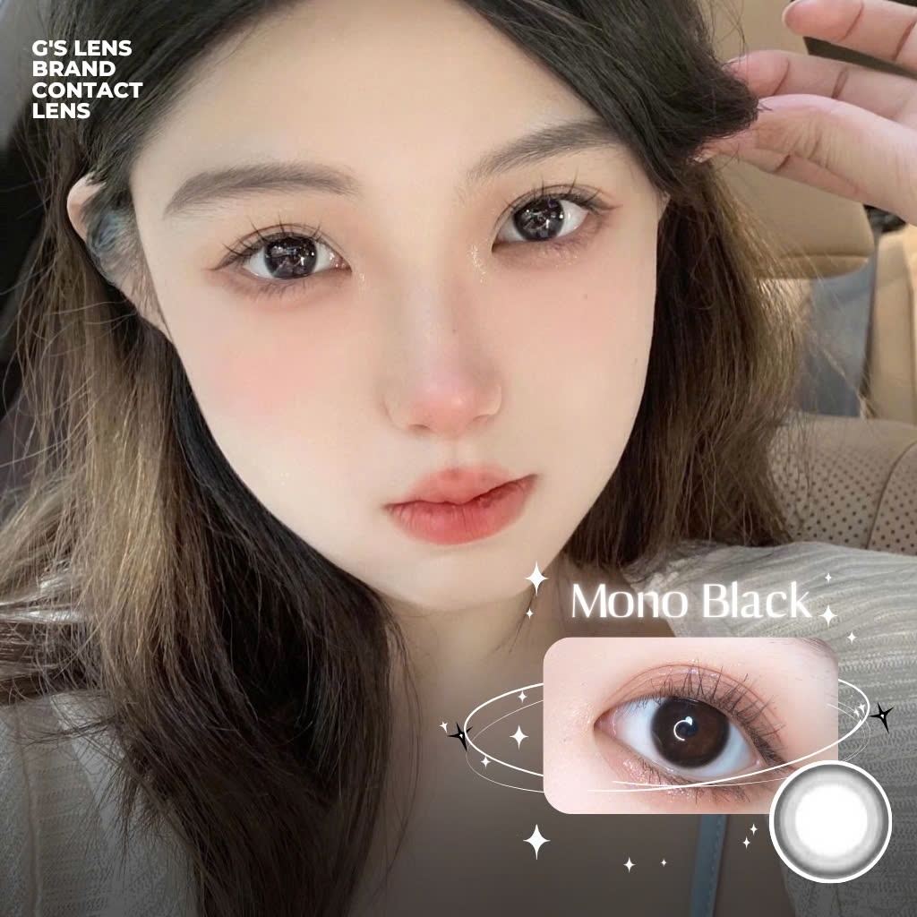 Kính áp tròng 6 tháng MONO BLACK màu đen tự nhiên giãn tròng nhẹ GTRENDY - MC38