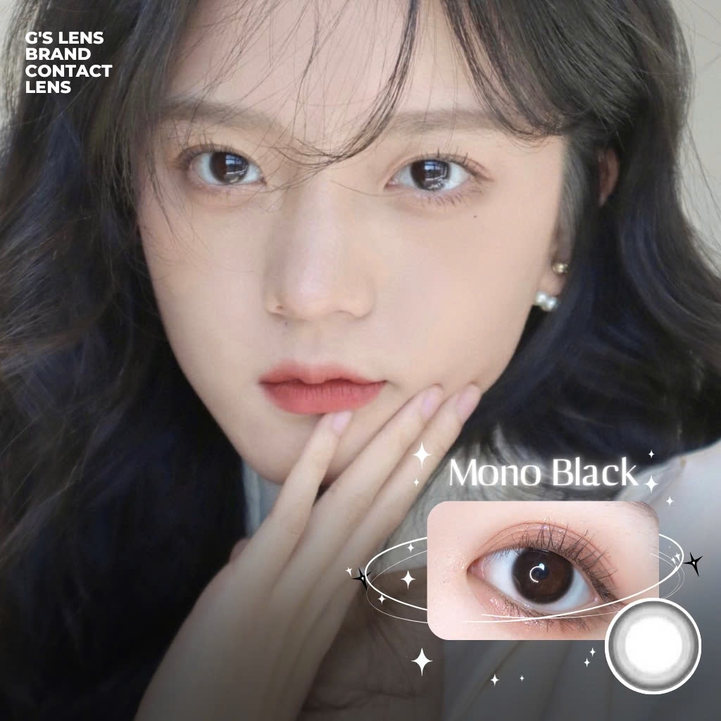 Kính áp tròng 6 tháng MONO BLACK màu đen tự nhiên giãn tròng nhẹ GTRENDY - MC38