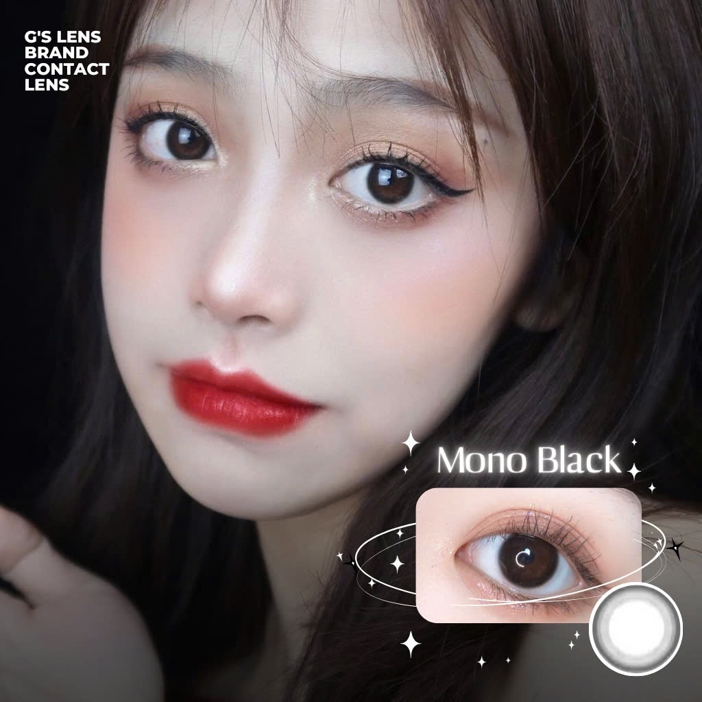 Kính áp tròng 6 tháng MONO BLACK màu đen tự nhiên giãn tròng nhẹ GTRENDY - MC38