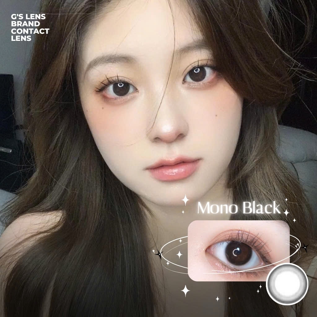 Kính áp tròng 6 tháng MONO BLACK màu đen tự nhiên giãn tròng nhẹ GTRENDY - MC38