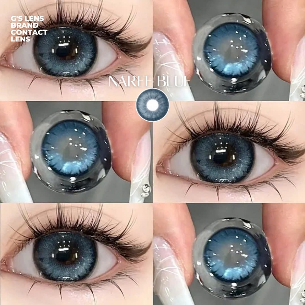 Kính áp tròng 6 tháng NAREE BLUE màu xanh dương sáng tây giãn tròng vừa GTRENDY - AL Color 38