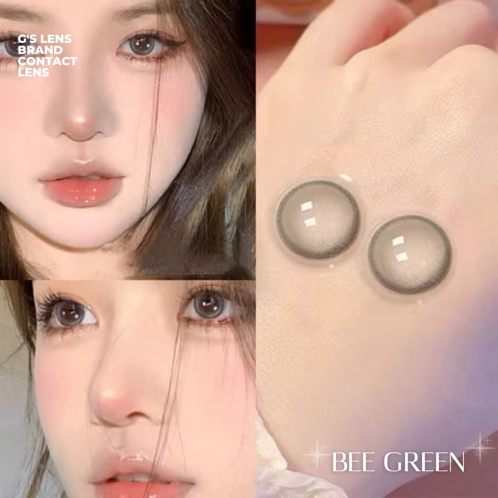 Kính áp tròng 6 tháng BEE GREEN màu xanh lá tây sáng giãn tròng nhỏ GTRENDY - MCK1