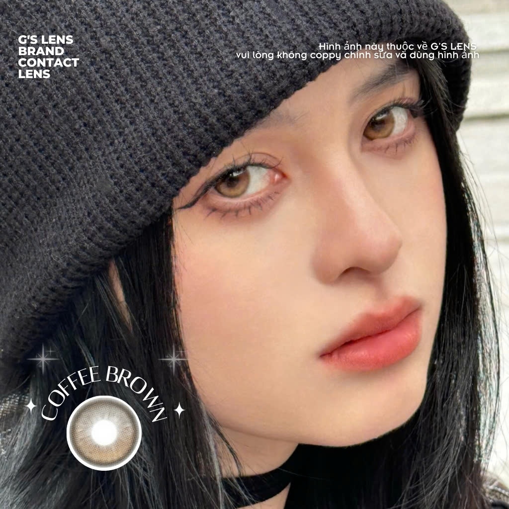 Kính áp tròng 6 tháng COFFEE BROWN màu nâu tự nhiên giãn tròng nhỏ GTRENDY - MC38