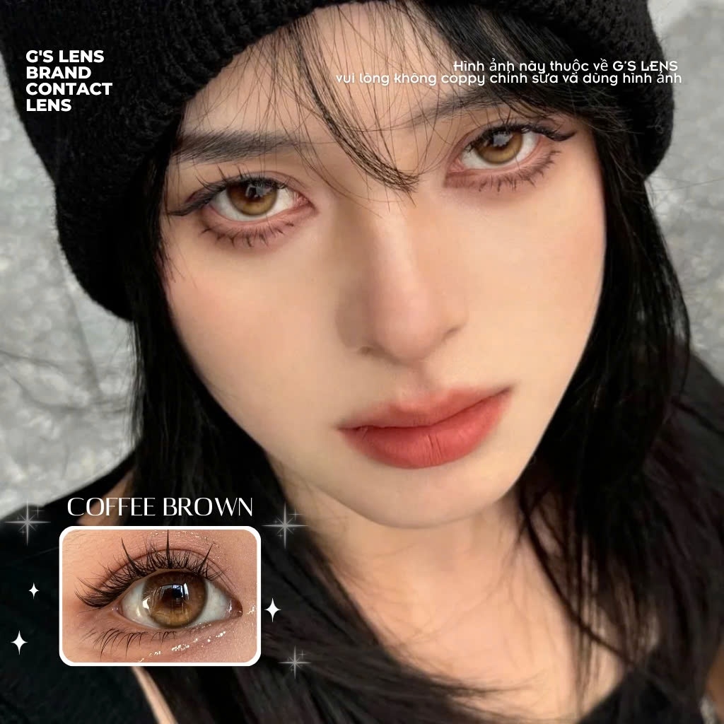 Kính áp tròng 6 tháng COFFEE BROWN màu nâu tự nhiên giãn tròng nhỏ GTRENDY - MC38
