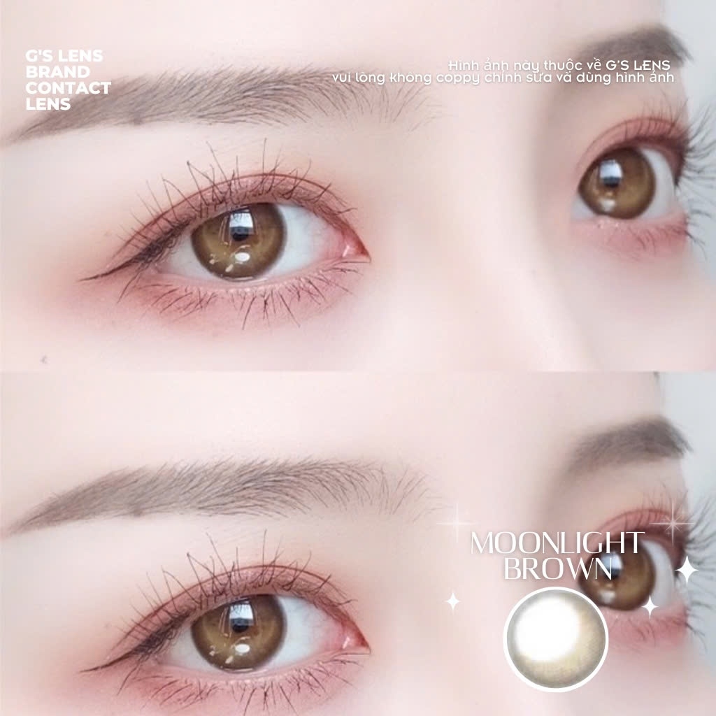 Kính áp tròng 6 tháng MOONLIGHT BROWN màu nâu tự nhiên giãn tròng nhỏ GTRENDY - MC38