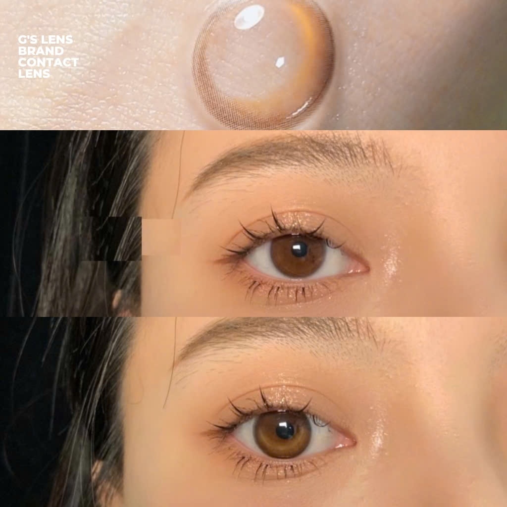 Kính áp tròng 6 tháng MOONLIGHT BROWN màu nâu tự nhiên giãn tròng nhỏ GTRENDY - MC38