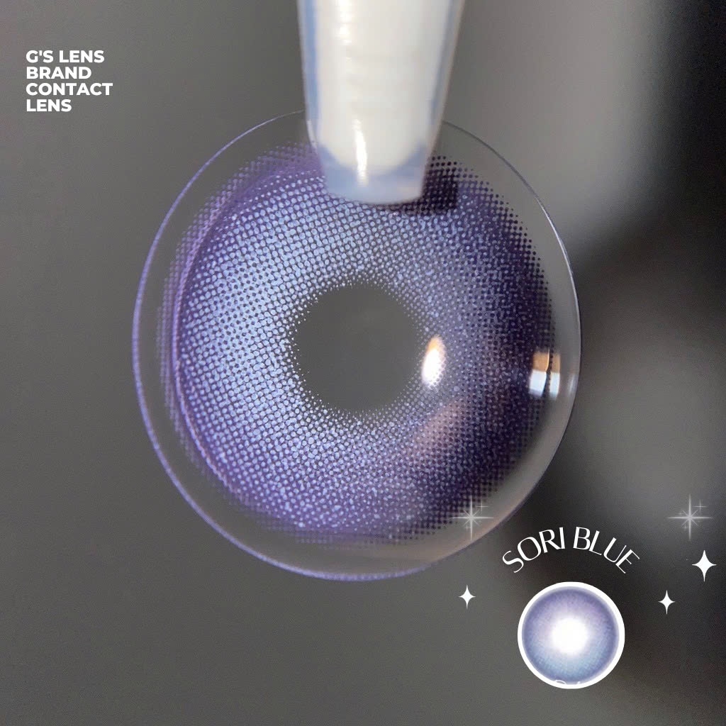 Kính áp tròng 6 tháng SORI BLUE màu xanh tím sáng tây giãn tròng nhỏ GTRENDY - MC38