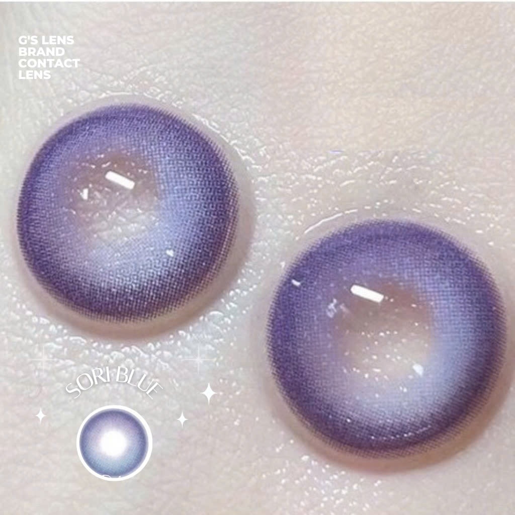 Kính áp tròng 6 tháng SORI BLUE màu xanh tím sáng tây giãn tròng nhỏ GTRENDY - MC38