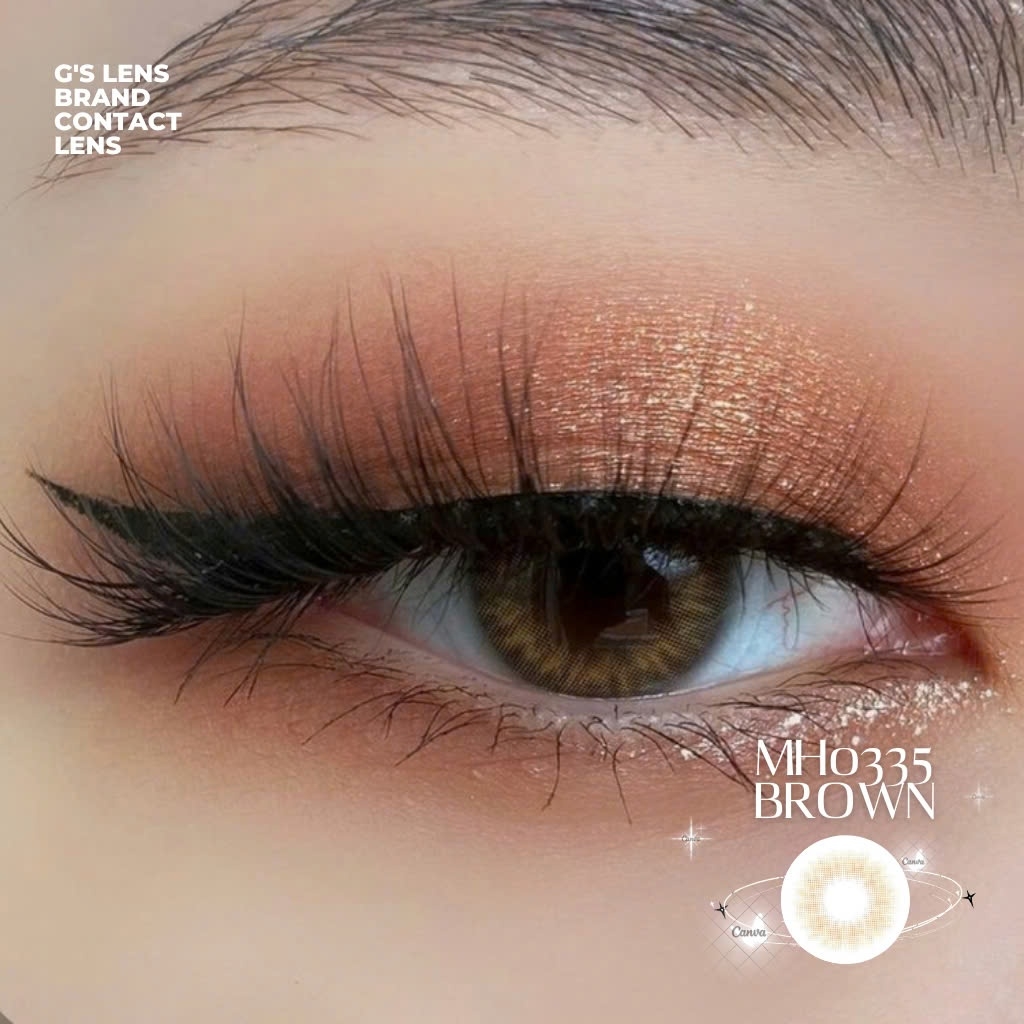 Kính áp tròng 6 tháng MH0335 BROWN màu nâu tự nhiên không giãn tròng GTRENDY - MC38