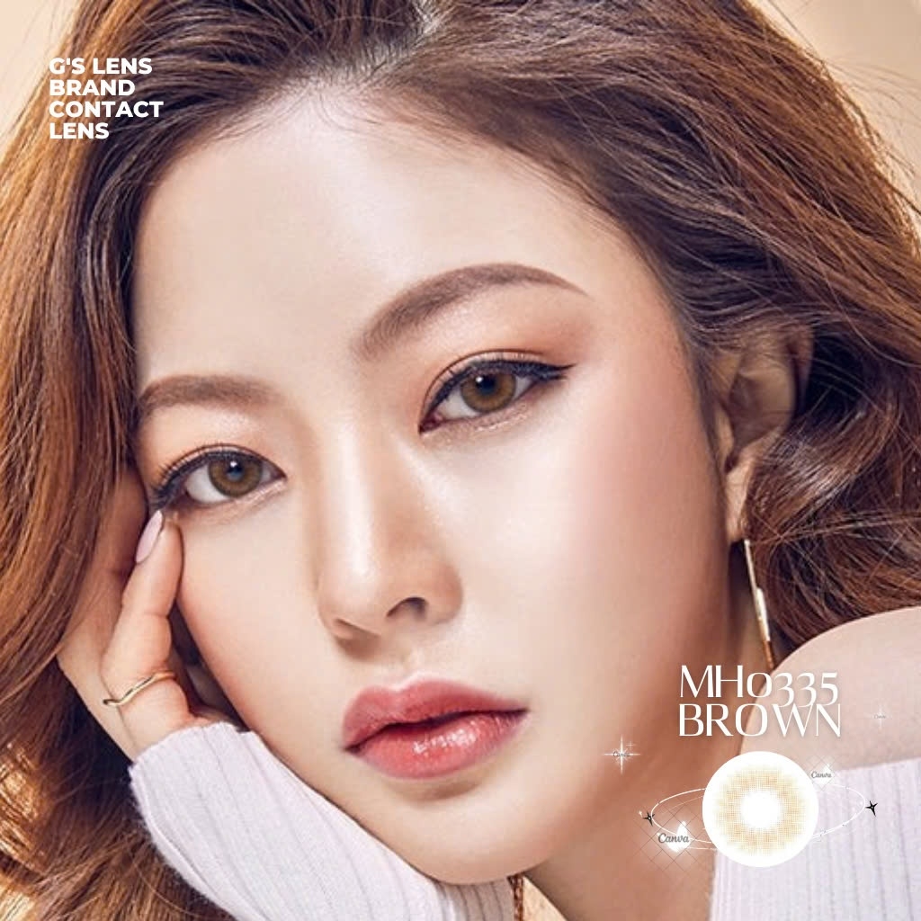 Kính áp tròng 6 tháng MH0335 BROWN màu nâu tự nhiên không giãn tròng GTRENDY - MC38