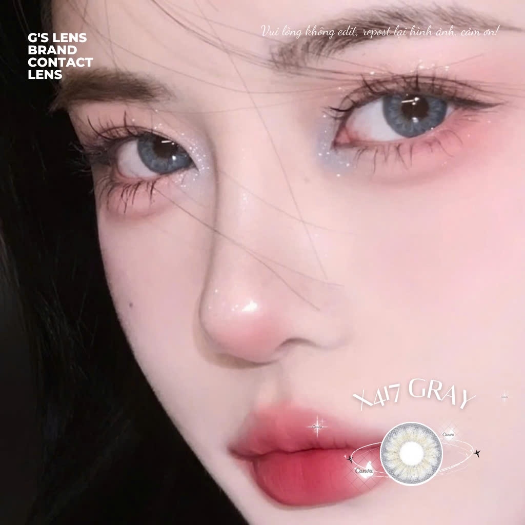 Kính áp tròng 6 tháng X471 GRAY màu xám sáng tây giãn tròng nhỏ GTRENDY - MC38
