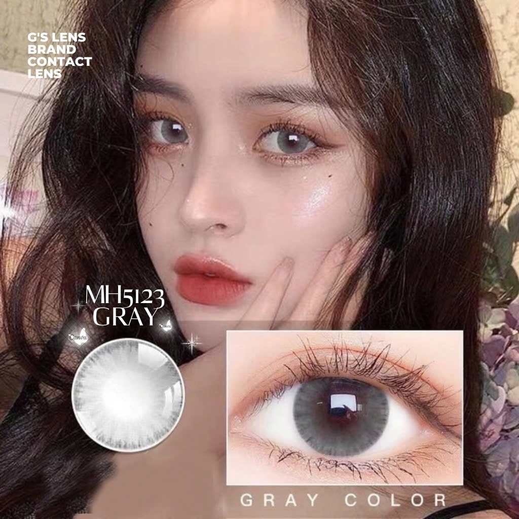 Kính áp tròng 6 tháng MH5123 GRAY màu xám sáng tây giãn tròng vừa GTRENDY - MC38