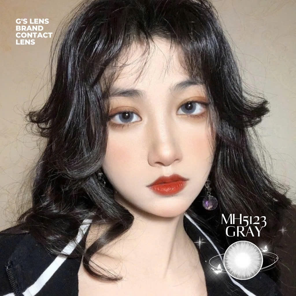 Kính áp tròng 6 tháng MH5123 GRAY màu xám sáng tây giãn tròng vừa GTRENDY - MC38