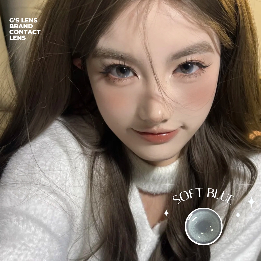 Kính áp tròng 6 tháng SOFT BLUE màu xanh sáng tây giãn tròng nhỏ GTRENDY - MCK1