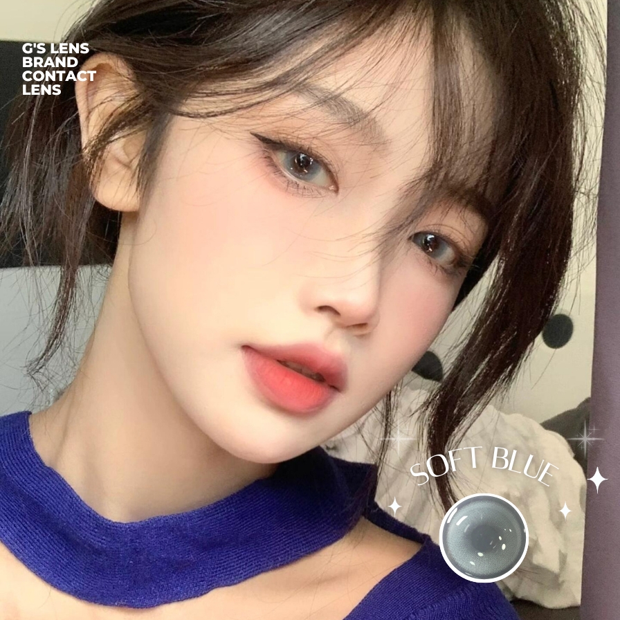 Kính áp tròng 6 tháng SOFT BLUE màu xanh sáng tây giãn tròng nhỏ GTRENDY - MCK1