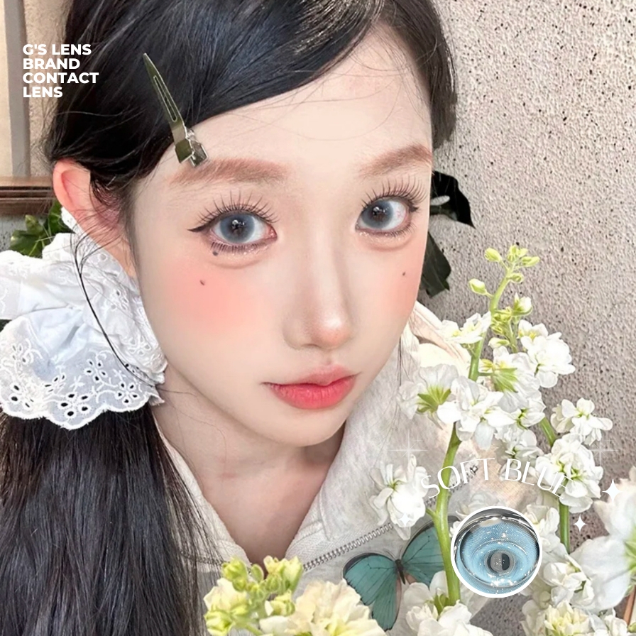 Kính áp tròng 6 tháng SOFT BLUE màu xanh sáng tây giãn tròng nhỏ GTRENDY - MCK1