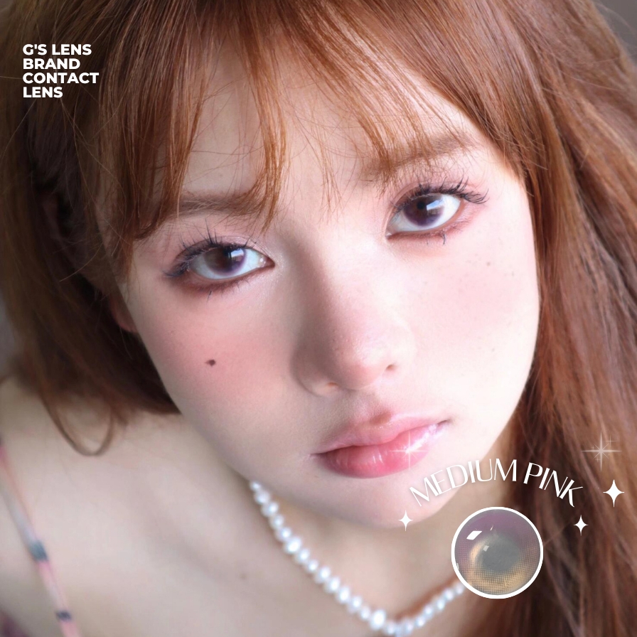 Kính áp tròng 6 tháng MEDIUM PINK màu hồng nâu sáng tây giãn tròng nhỏ GTRENDY - MC38