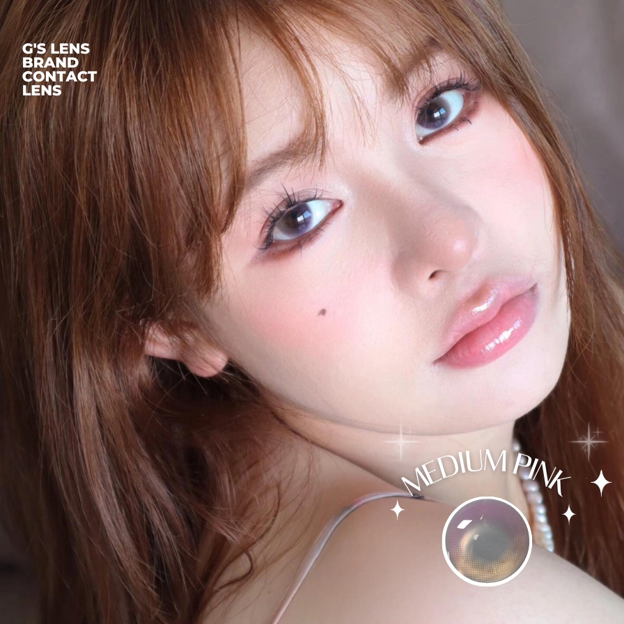 Kính áp tròng 6 tháng MEDIUM PINK màu hồng nâu sáng tây giãn tròng nhỏ GTRENDY - MC38