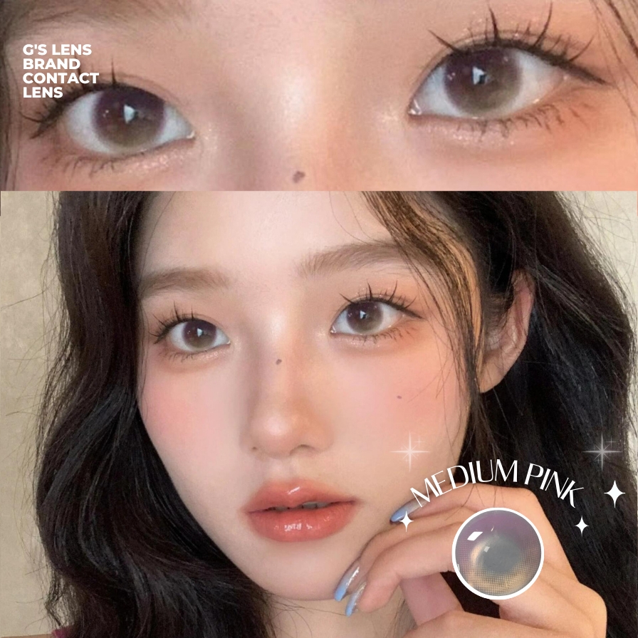 Kính áp tròng 6 tháng MEDIUM PINK màu hồng nâu sáng tây giãn tròng nhỏ GTRENDY - MC38