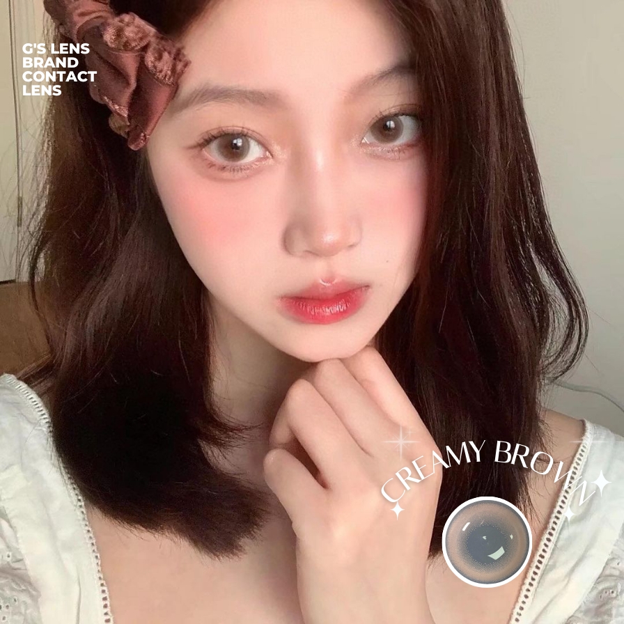 Kính áp tròng 6 tháng CREAMY BROWN màu nâu tự nhiên giãn tròng nhỏ GTRENDY - MC38