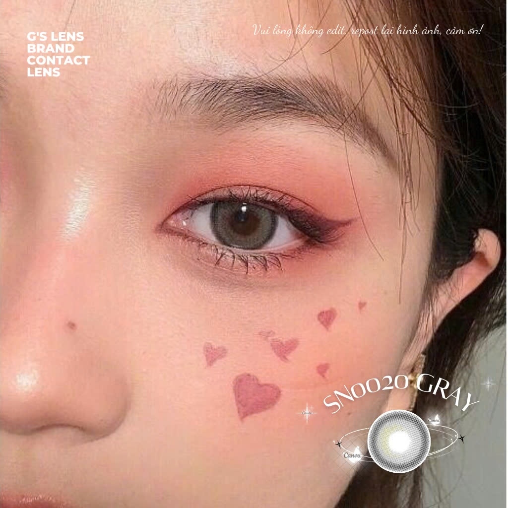Kính áp tròng 6 tháng SN0020 GRAY màu xám sáng tây giãn tròng nhỏ GTRENDY - MC38