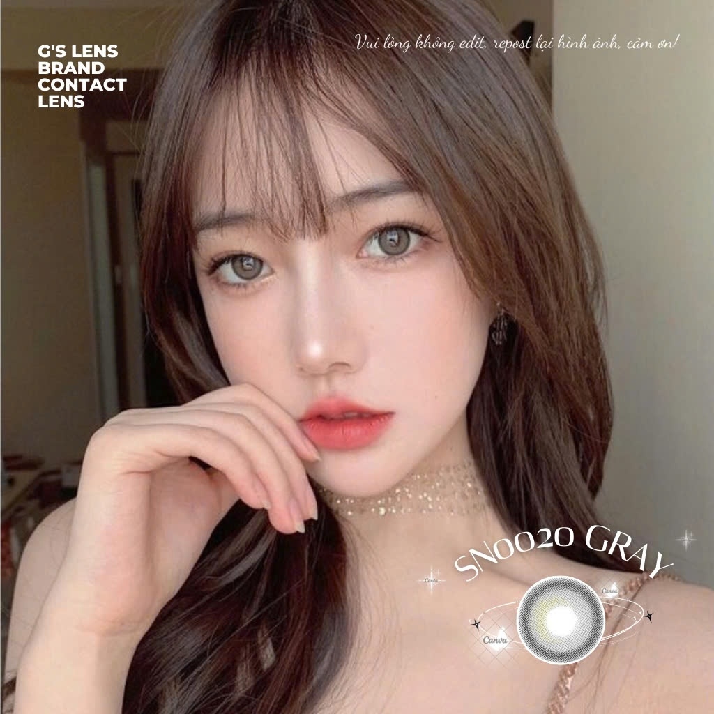 Kính áp tròng 6 tháng SN0020 GRAY màu xám sáng tây giãn tròng nhỏ GTRENDY - MC38