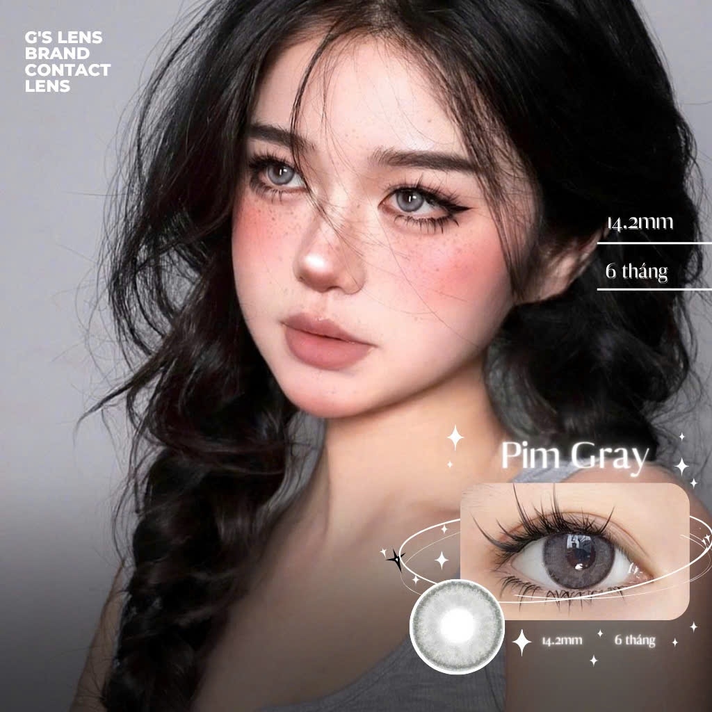 Kính áp tròng 6 tháng PIM GRAY màu xám sáng tây giãn tròng nhỏ GTRENDY - MC38