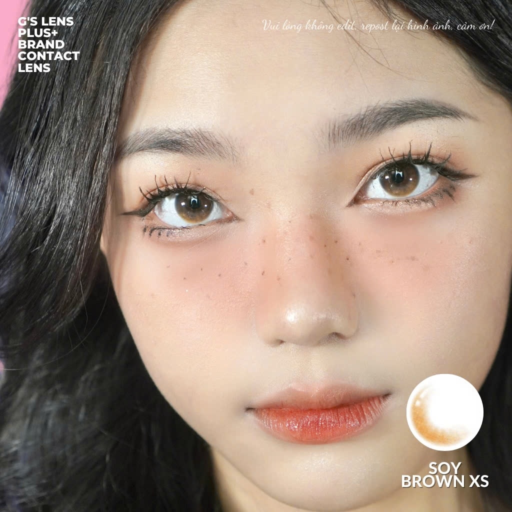 Kính áp tròng 6 tháng SOY BROWN màu nâu tự nhiên không giãn tròng