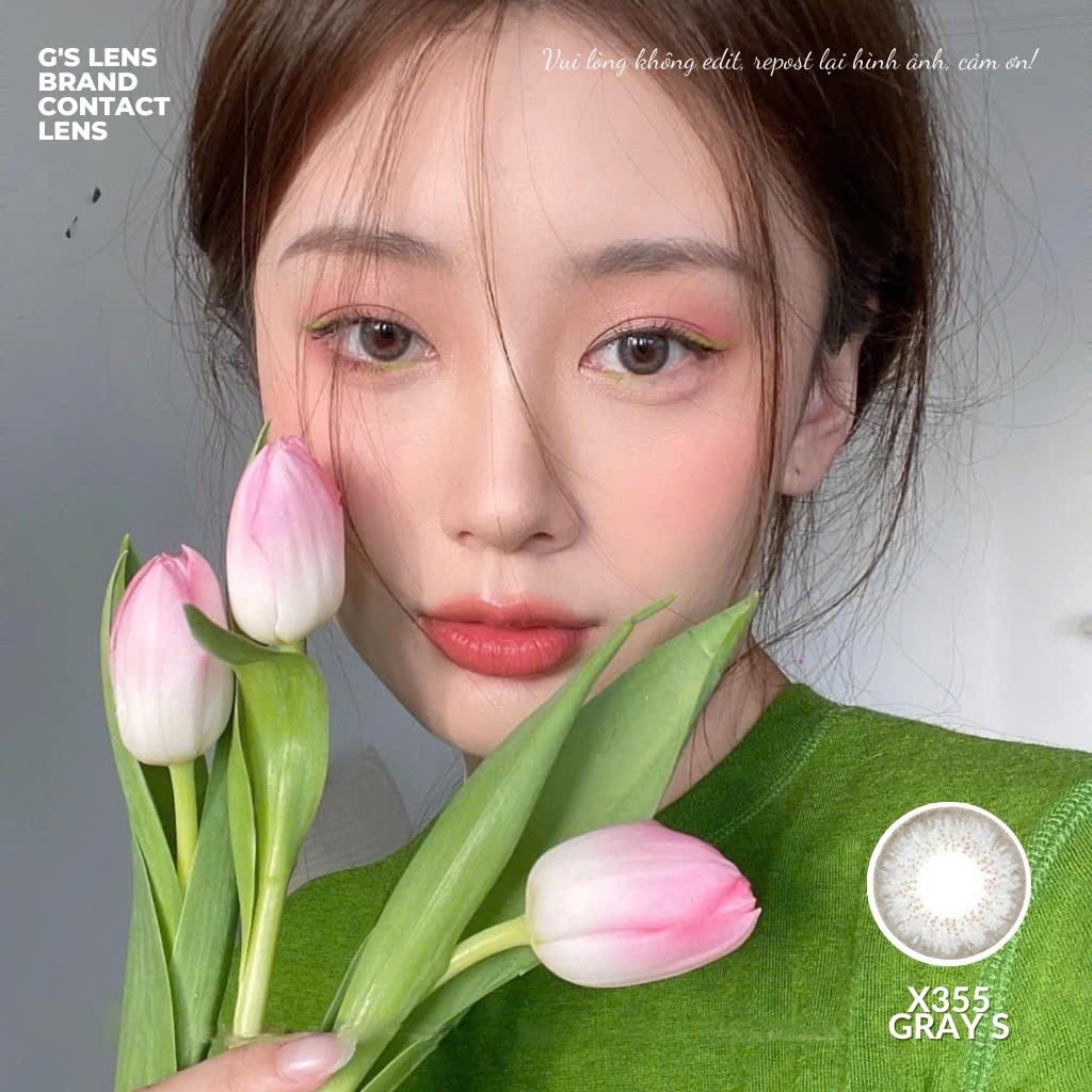 Kính áp tròng 6 tháng X335 GRAY màu xám tự nhiên không giãn tròng GTRENDY - MC38