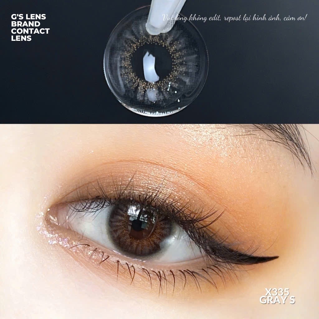 Kính áp tròng 6 tháng X335 GRAY màu xám tự nhiên không giãn tròng GTRENDY - MC38