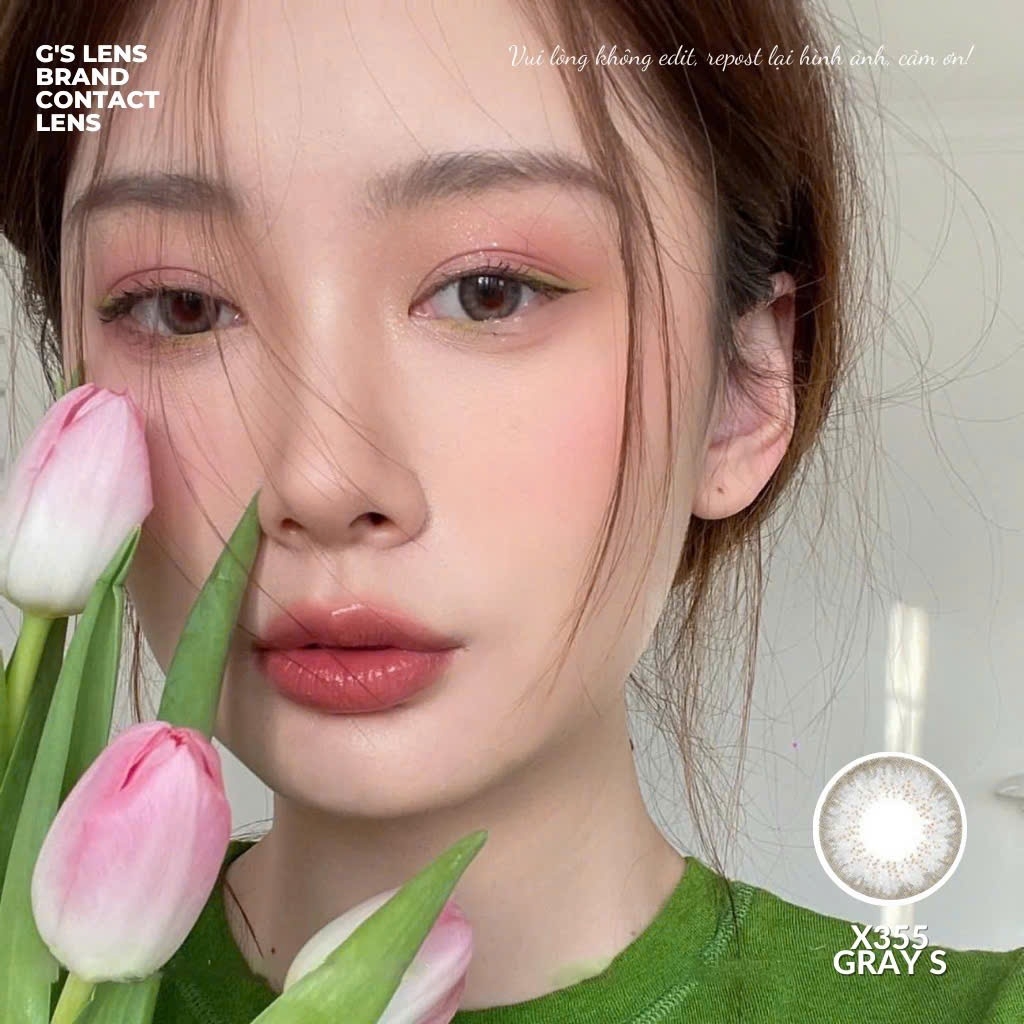 Kính áp tròng 6 tháng X335 GRAY màu xám tự nhiên không giãn tròng GTRENDY - MC38