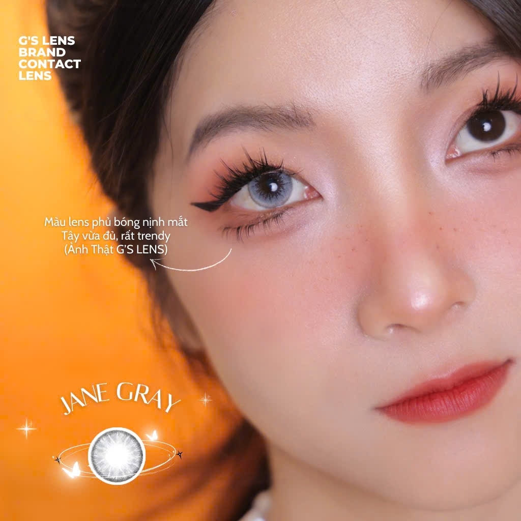 Kính áp tròng 6 tháng JANE GRAY màu xám sáng tây giãn tròng nhỏ GTRENDY - MC38