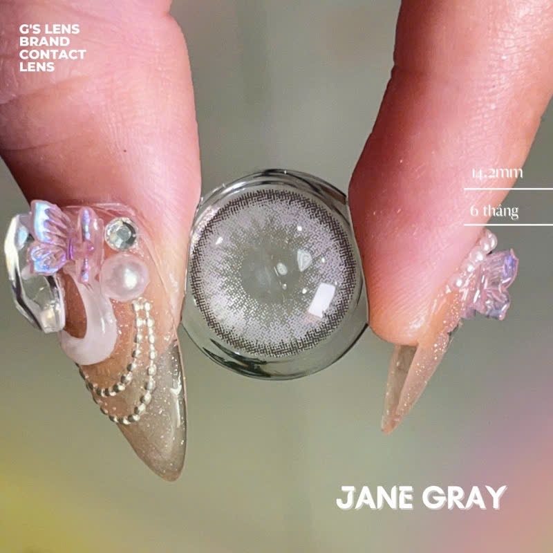 Kính áp tròng 6 tháng JANE GRAY màu xám sáng tây giãn tròng nhỏ GTRENDY - MC38